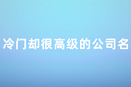 新公司注冊取名不重復(fù) 冷門卻很高級的公司名